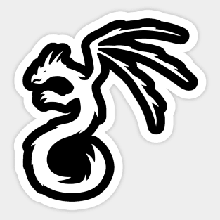 Tribal Winged Dragon Tattoo White Sticker